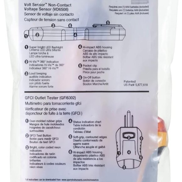 Instruments Non-Contact Voltage Tester VD6504 & GFCI Outlet / Receptacle Tester - Picture 6 of 12